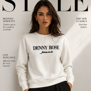 ОКАЗИОН: Блуза с дълги ръкави Denny Rose 95% памук, 5% еластан, размер S, Италия